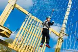 Cargo net at Tree Tops Trail junior high ropes adventure - Tenby, Pembrokeshire, South West Wales